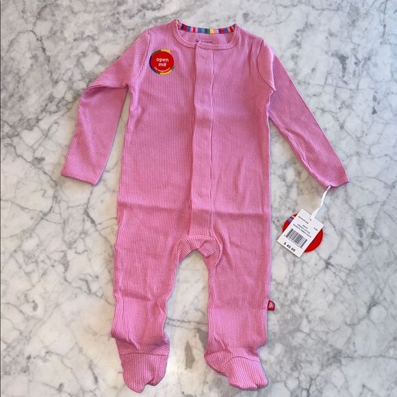 NWT Magnetic Me Mauve Organic Cotton Ribbed Footie - Picture 1 of 6